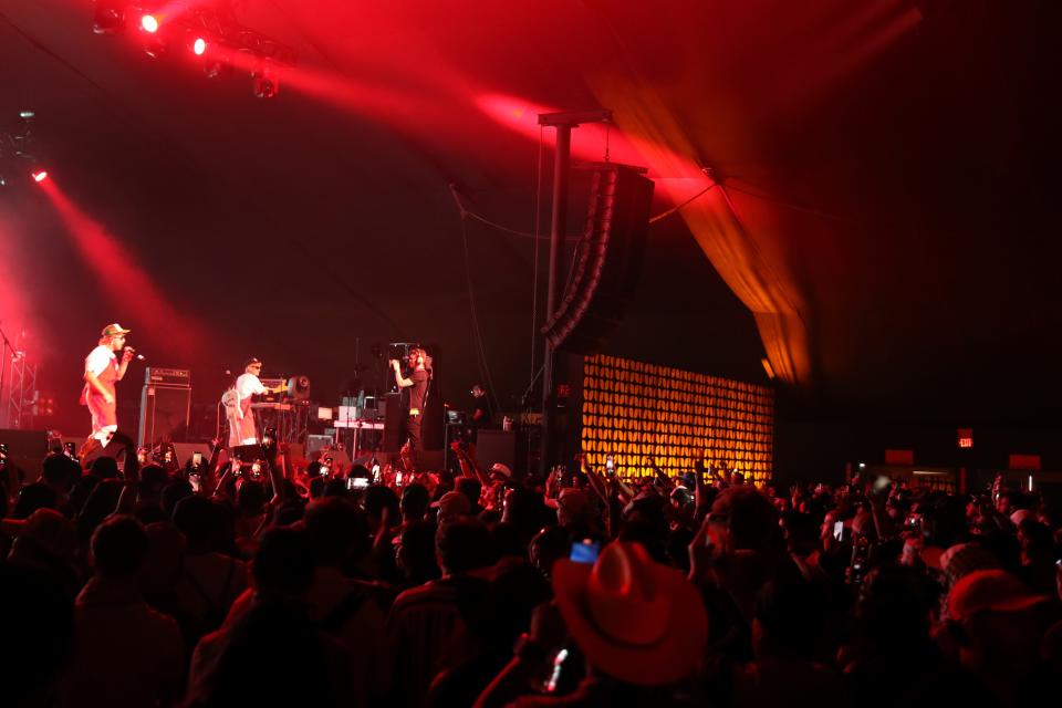 Eddie Zuko performs inide the Sonora tent during the Coachella Valley Music and Arts Festival in Indio, Calif., on Sunday, April 14, 2024.