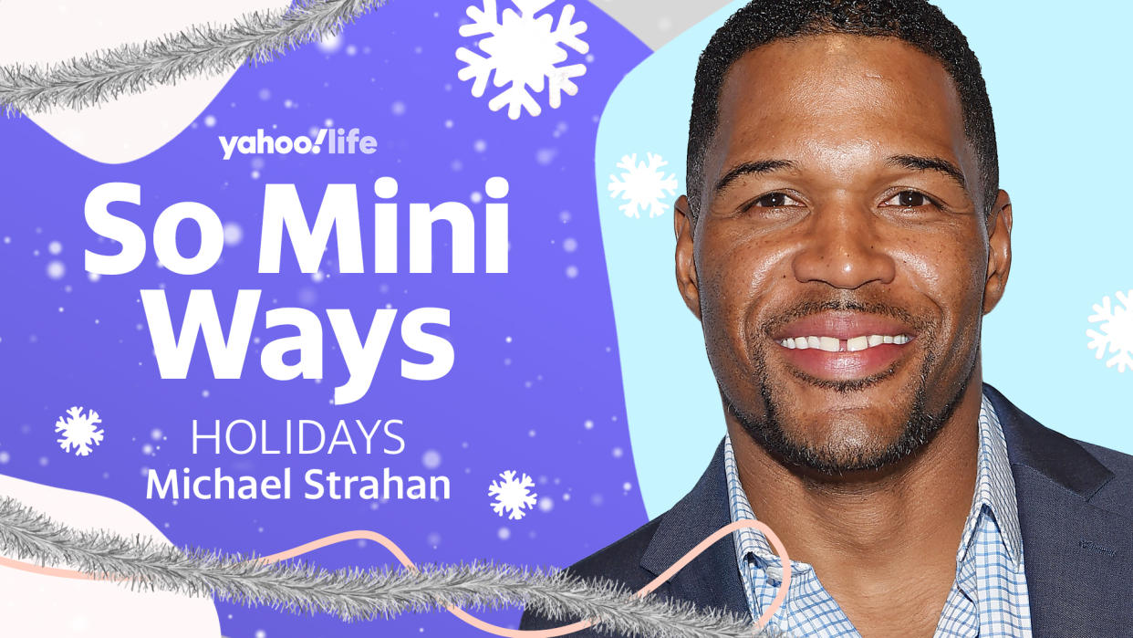 Michael Strahan says giving back has become a family tradition in his household. (Getty Images; designed by Caitlin Murray)