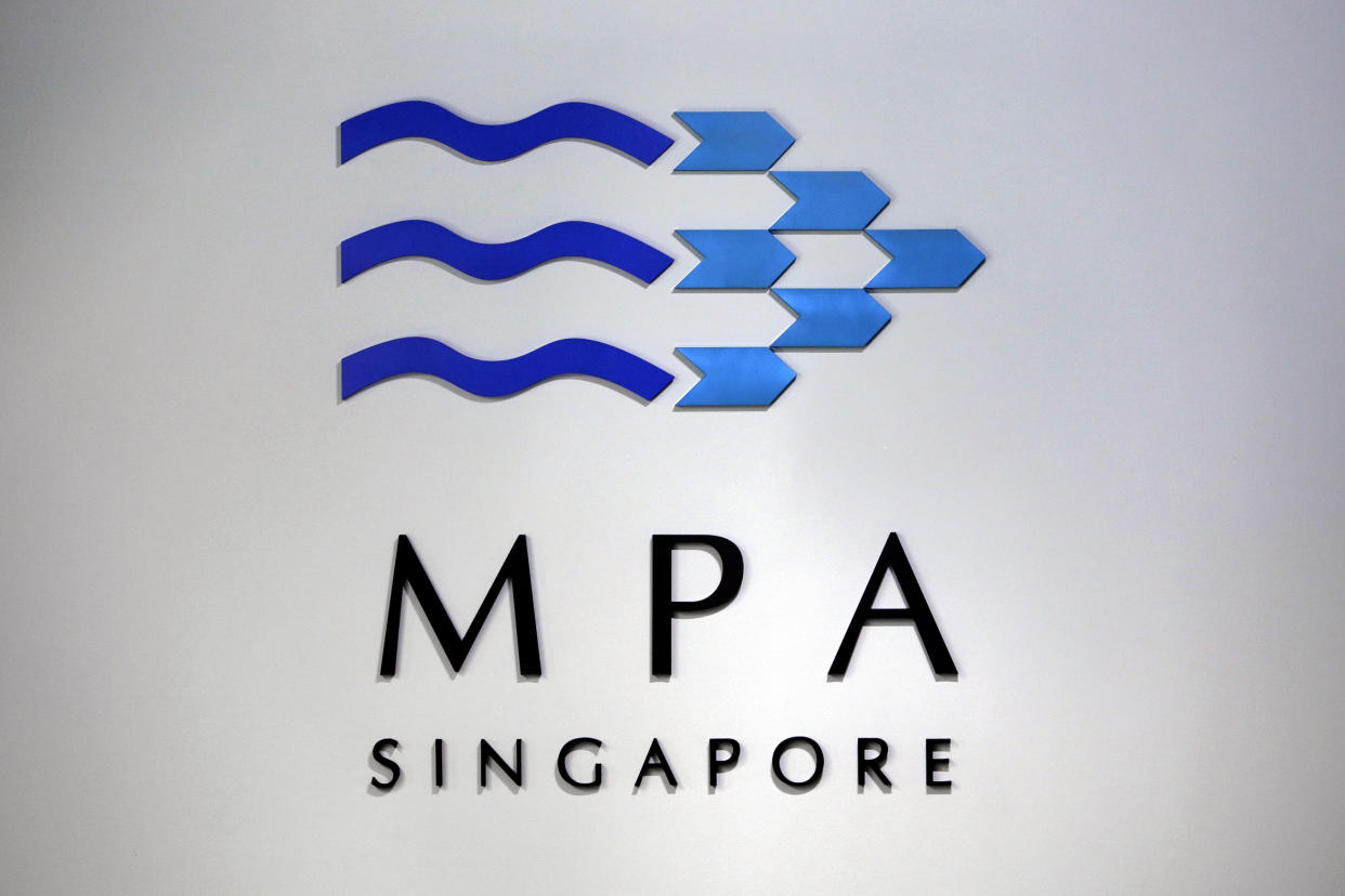 The logo of the Maritime and Port Authority (MPA) of Singapore is pictured at the Port Operations Control Centre-Vista in Singapore September 5, 2012. REUTERS/Tim Chong (SINGAPORE - Tags: MARITIME BUSINESS LOGO)