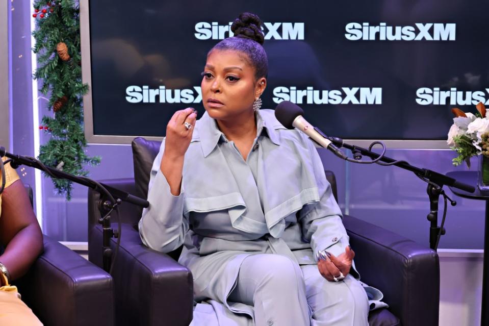 Taraji P. Henson takes part in SiriusXM’s Town Hall With The Cast Of ‘The Color Purple’ Hosted By Gayle King at SiriusXM Studios on December 11, 2023 in New York City. (Photo by Cindy Ord/Getty Images for SiriusXM)