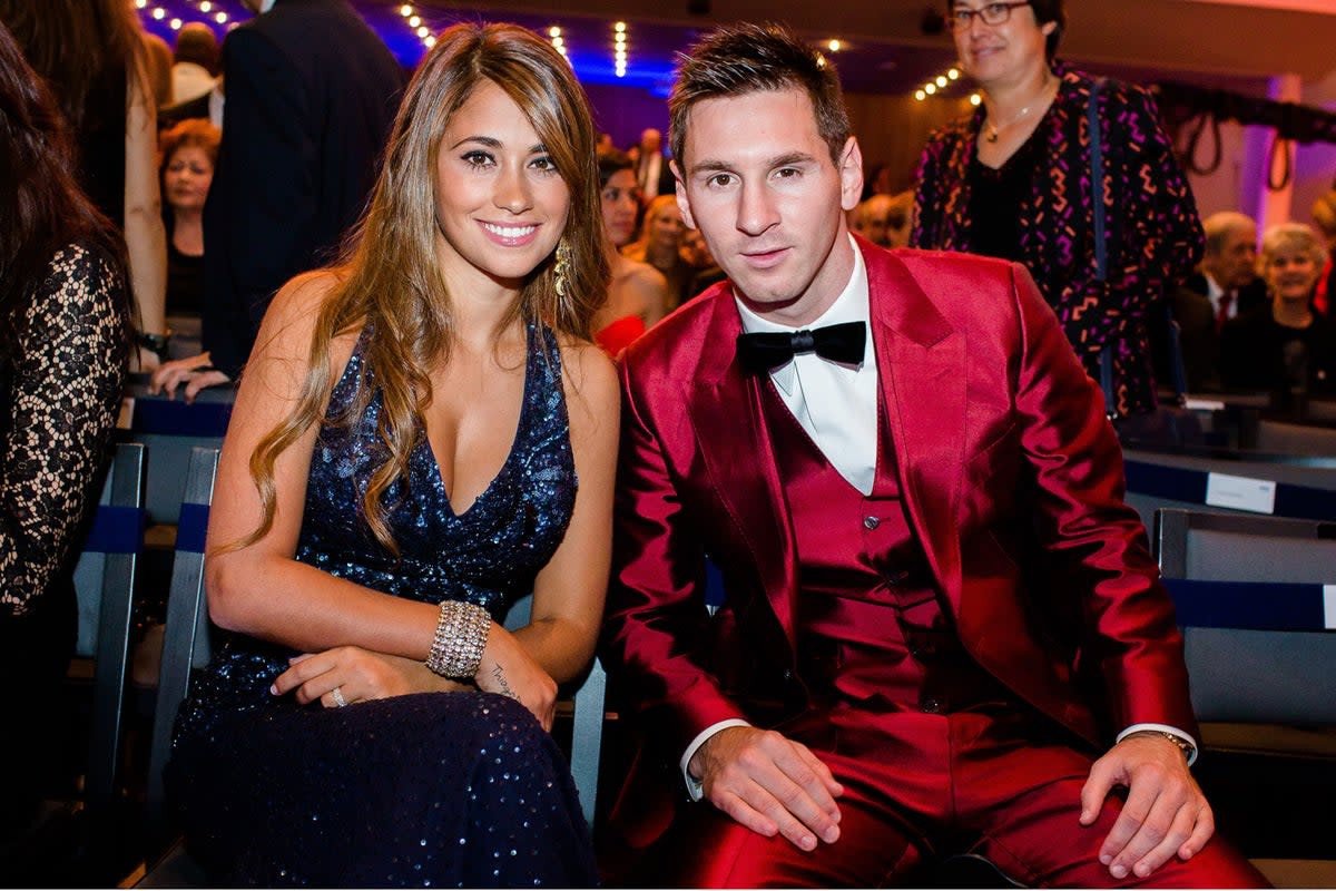 Lionel and Antonella at the Ballon d’Or in Zurich, Switzerland, in 2014  (Presse-Agentur Dukas / Rex)