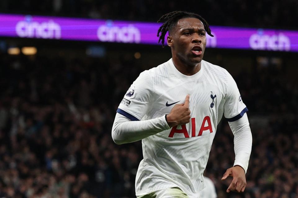 Injury blow: Destiny Udogie will not play again for Tottenham this season (AFP via Getty Images)