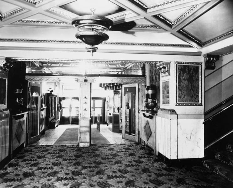 The lobby at The Grand Theatre in 1933-34.