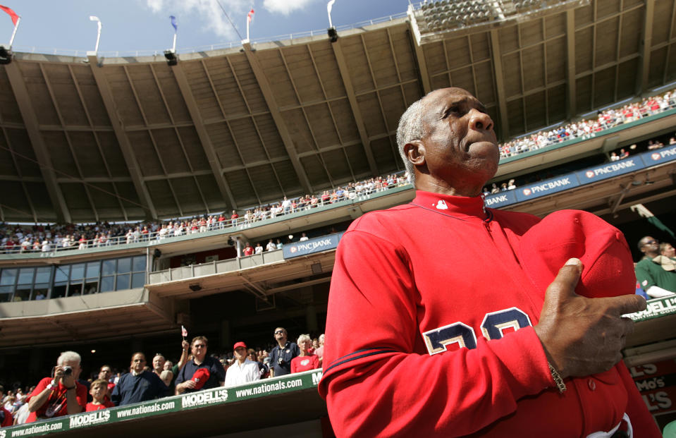 Frank Robinson, big old bad Frank Robinson, cried the day he had to go get Matt LeCroy. (Getty Images)