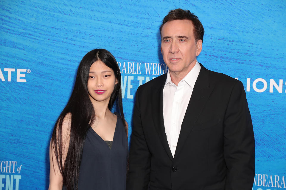 Riko Shibata and Nicolas Cage  (Leon Bennett / Getty Images)