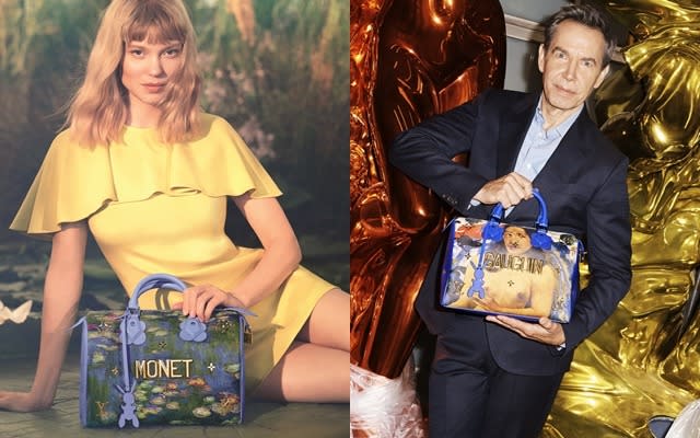 2017 LOUIS VUITTON & Jeff Koons Monet Handbag Lea Seydoux Photo PRINT  AD