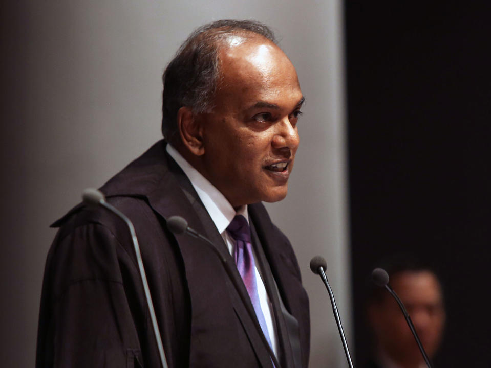 Law Minister K Shanmugam (Yahoo News Singapore file photo)