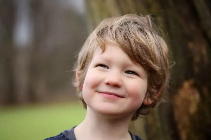 George Woodall pictured just before his cancer treatment started aged 4