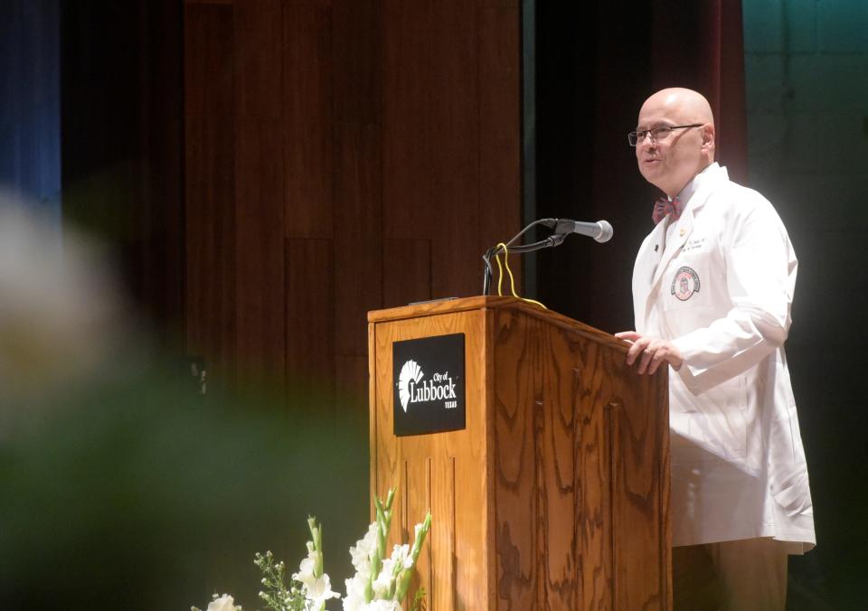 Interim Dean for Texas Tech University Health Sciences Center School of Medicine John DeToledo speaks during the white coat ceremony, Friday, July 28, 2023, at the Lubbock Memorial Civic Center.