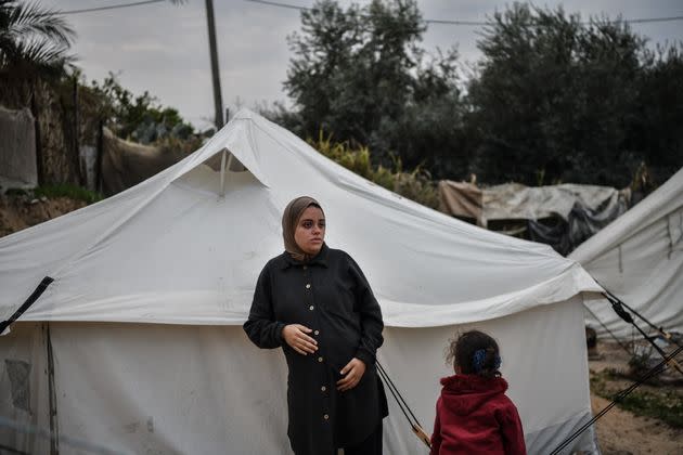 24 year-old Rua al-Sindavi, a Palestinian woman pregnant with triplets, expects to give birth in a tent due to insufficient medical facilities. She recently had to migrate to Rafah due to Israeli attacks on February 14, 2024. Sindavi suffers from malnutrition and extreme anaemia due to the food shortages in the city. 