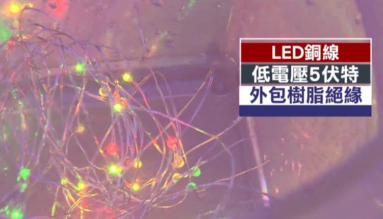 LED銅線外頭包有樹脂絕緣。（圖／東森新聞）