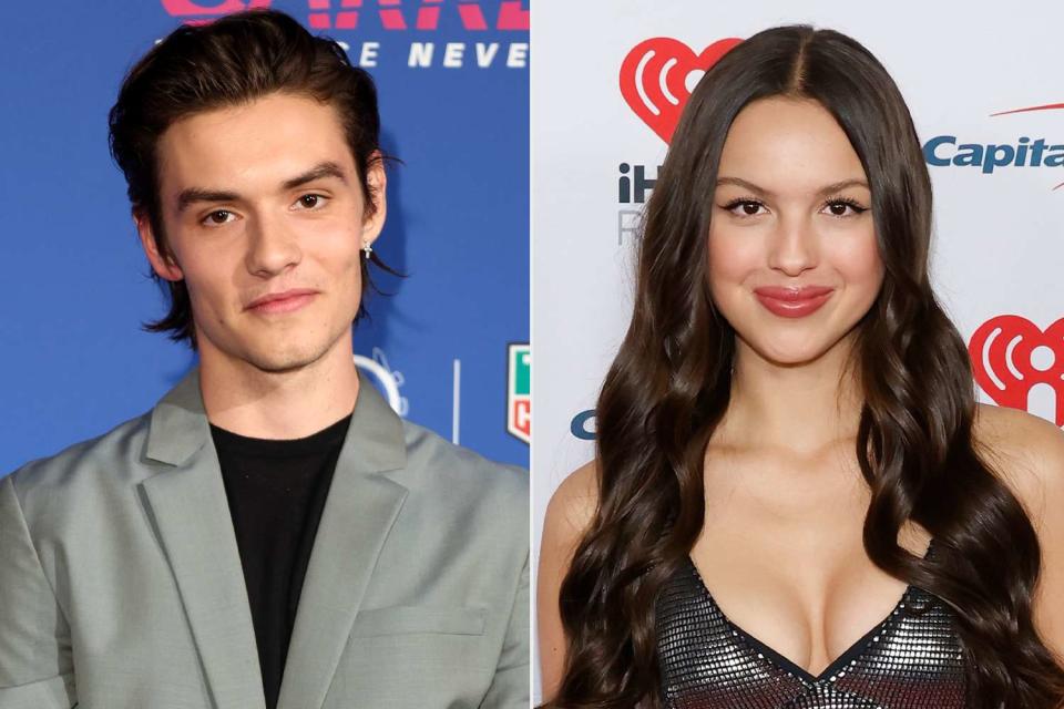 <p>Mike Marsland/WireImage; Taylor Hill/WireImage</p> Louis Partridge and Olivia Rodrigo 