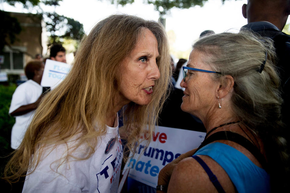 Trump and Clinton supporter in Pompano Beach, Fla.