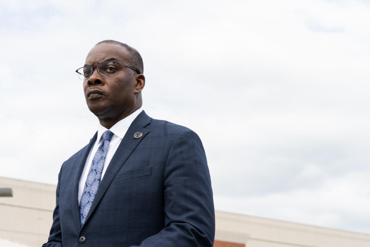 Funeral Held For Security Guard Aaron Salter, Security Guard Killed In Buffalo Shooting (Joshua Thermidor / Getty Images)