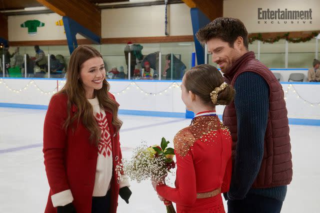 2023 Hallmark Media/Photographer: Albert Camicioli Celeste Desjardins, Marcus Rosner in 'An Ice Palace Christmas'