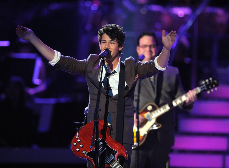 Nick Jonas of the The Jonas Brothers  performs on stage during the grand finale of "American Idol" Season 7.