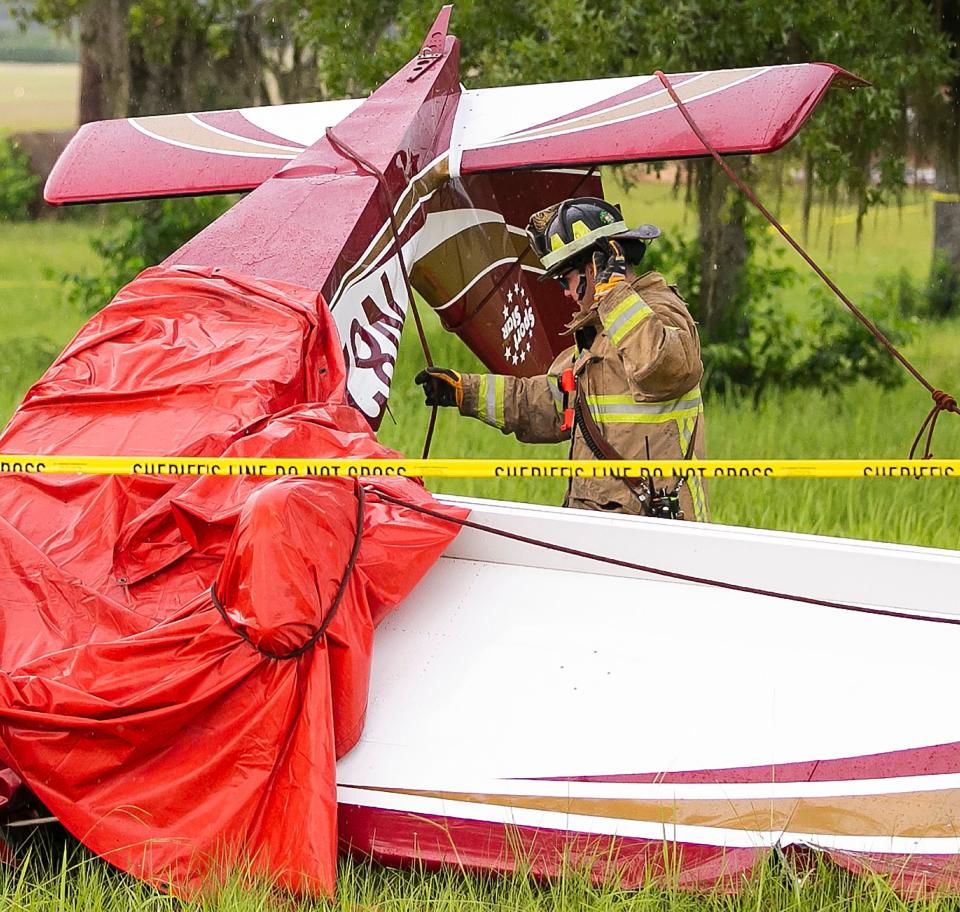 File picture of Ellen Navolio's plane after it crashed on July 1, 2020, at Leeward Air Ranch.