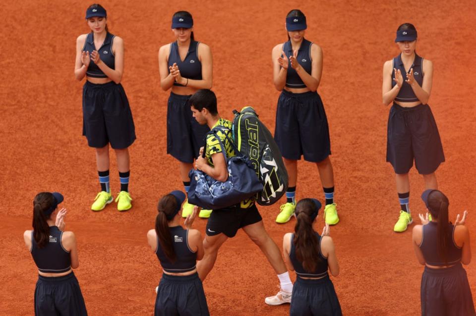 Ball girls changed into longer skirts for the Madrid Open men’s final (Getty Images)