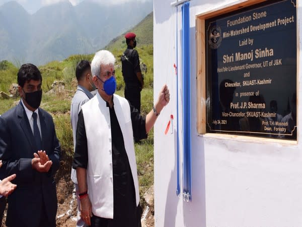 J-K Lt Governor inaugurates new boys hostel at SKUAST (Photo/ANI)