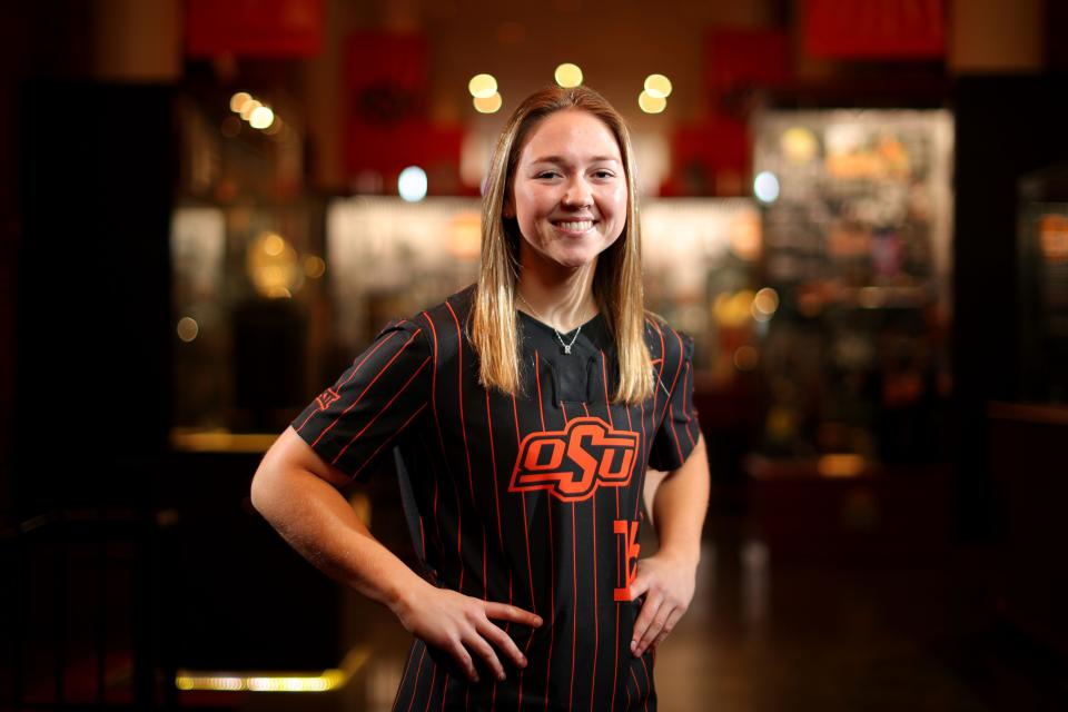 Oklahoma State softball player and Purdue transfer Rachel Becker had a strong weekend in her debut as a Cowgirl.