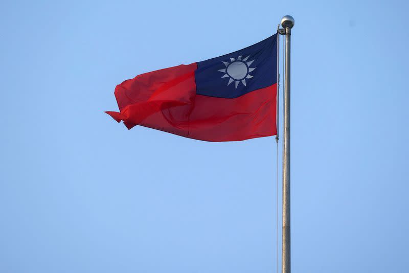 FILE PHOTO: A Taiwan flag can be seen at Liberty Square in Taipei