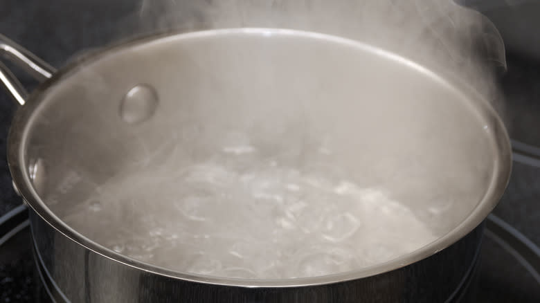 Boiling water in pot