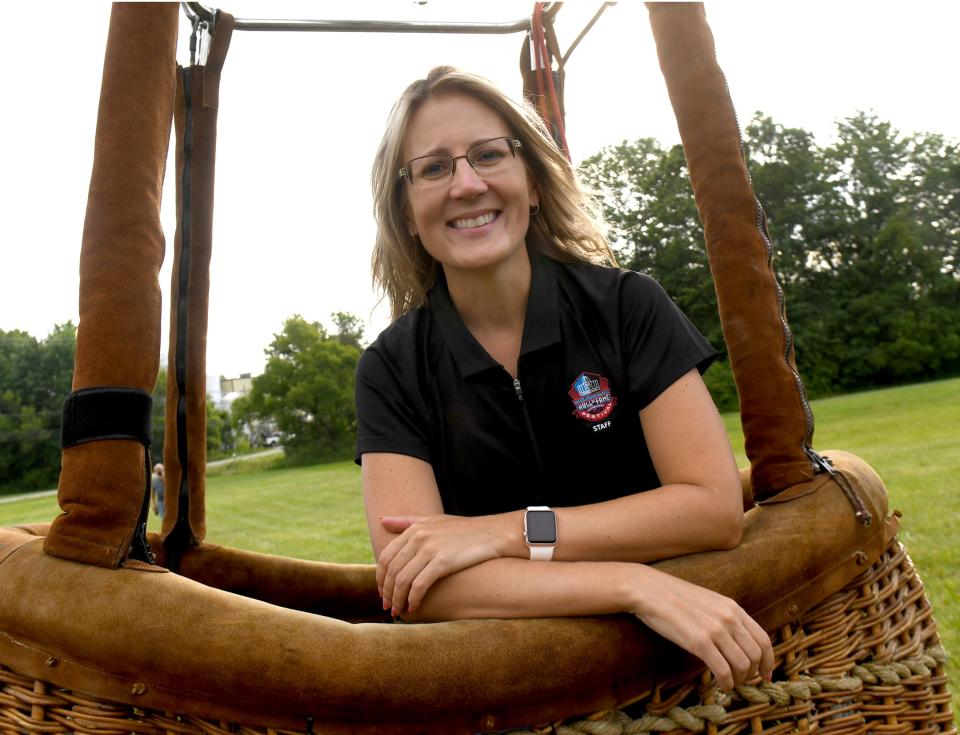 Megan Stangelo, event manager for the Canton Regional Chamber of Commerce, plans and oversees the Balloon Classic, one of the most popular events during the Pro Football Hall of Fame Enshrinement Week.