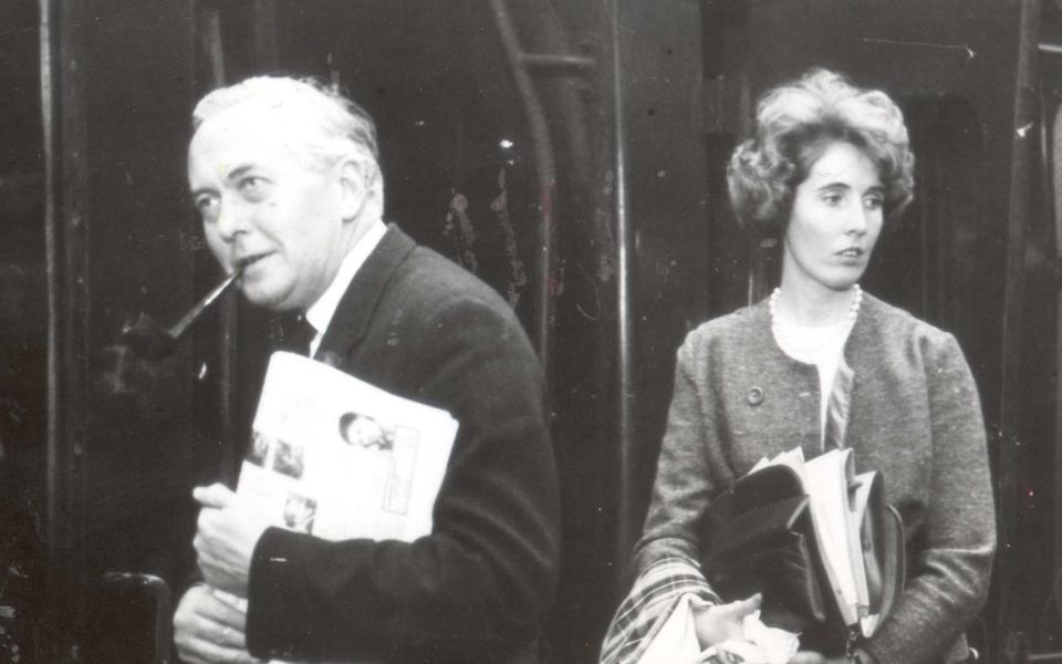 Wilson and Marcia Williams about to board a train