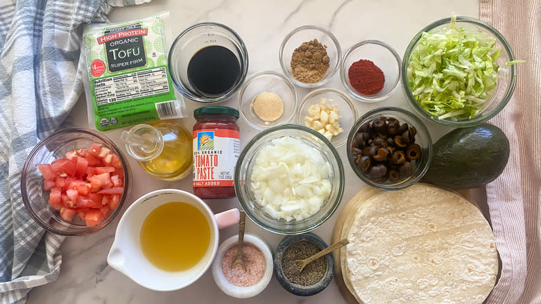 taco ingredients on a table