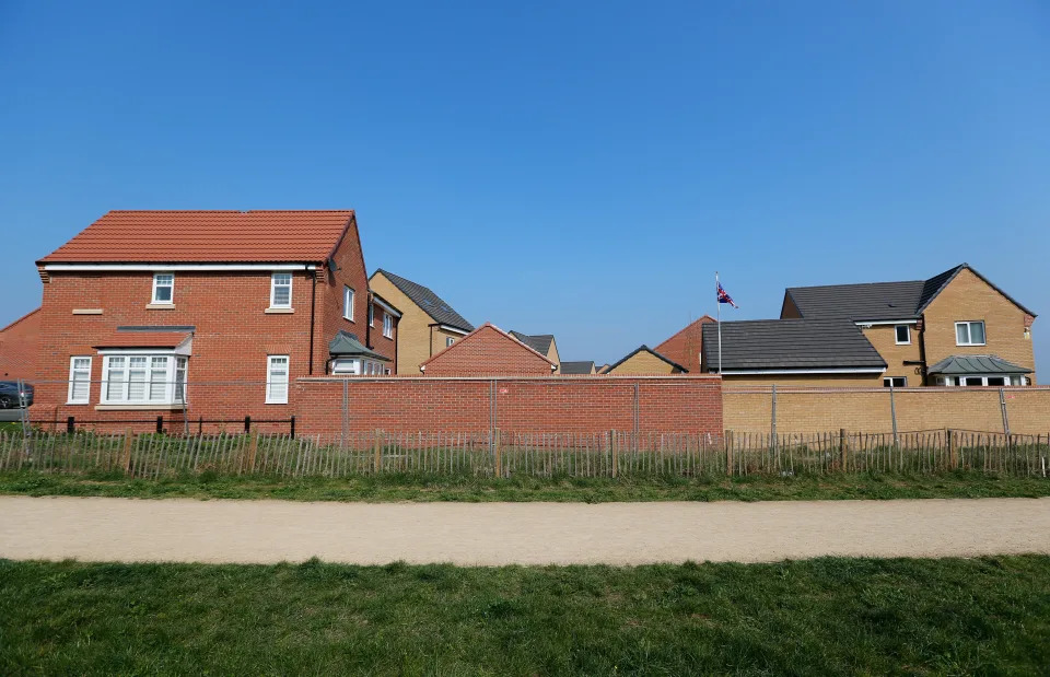 The neighbouring home (left) which complained about the flag. Ex-soldier Andrew Smith, 51, of Nottingham was told by a housing developer to stop flying his Union flag. (SWNS)
