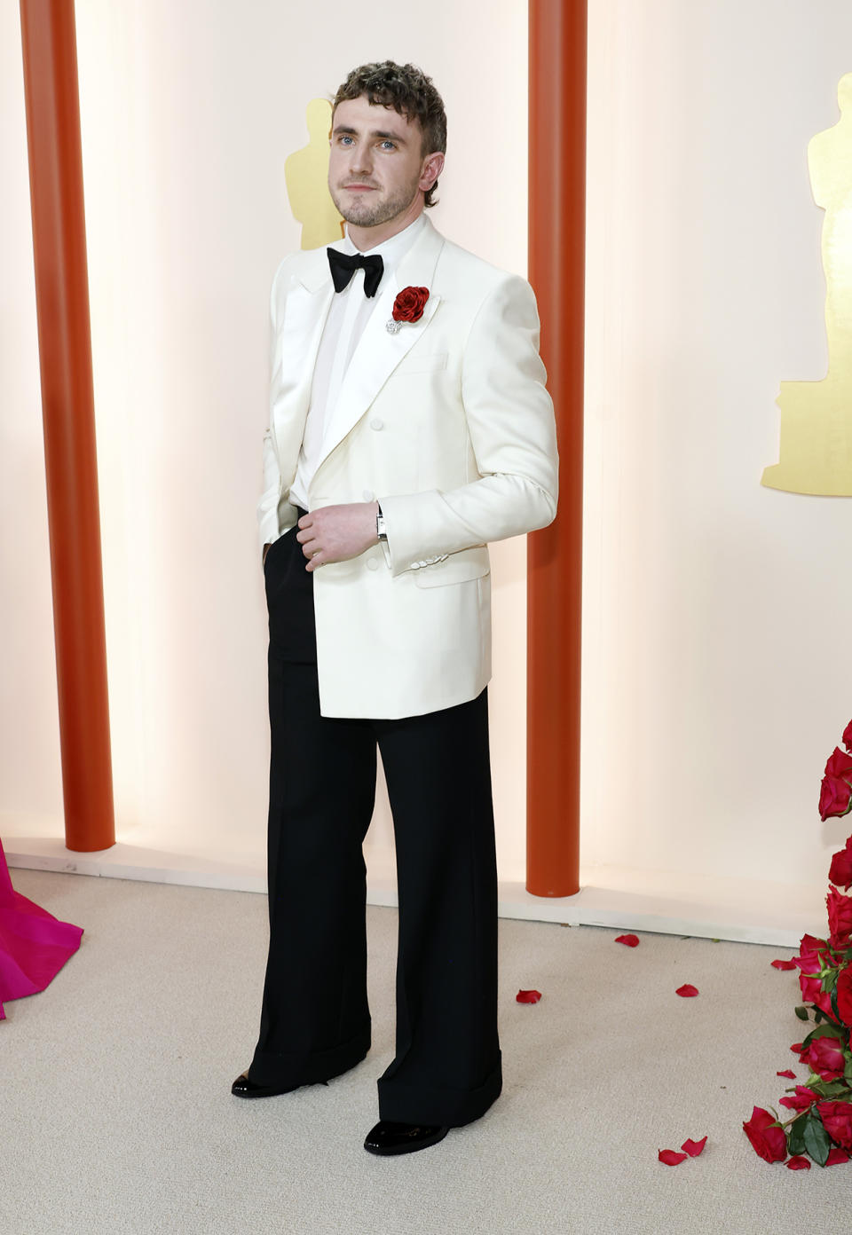 Paul Mescal is nominated for his performance in Aftersun and looked dapper on the carpet. Photo: Getty