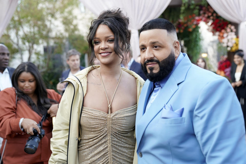 LOS ANGELES, CALIFORNIA - JANUARY 25: (L-R) Rihanna and DJ Khaled attend 2020 Roc Nation THE BRUNCH on January 25, 2020 in Los Angeles, California. (Photo by Erik Voake/Getty Images for Roc Nation)