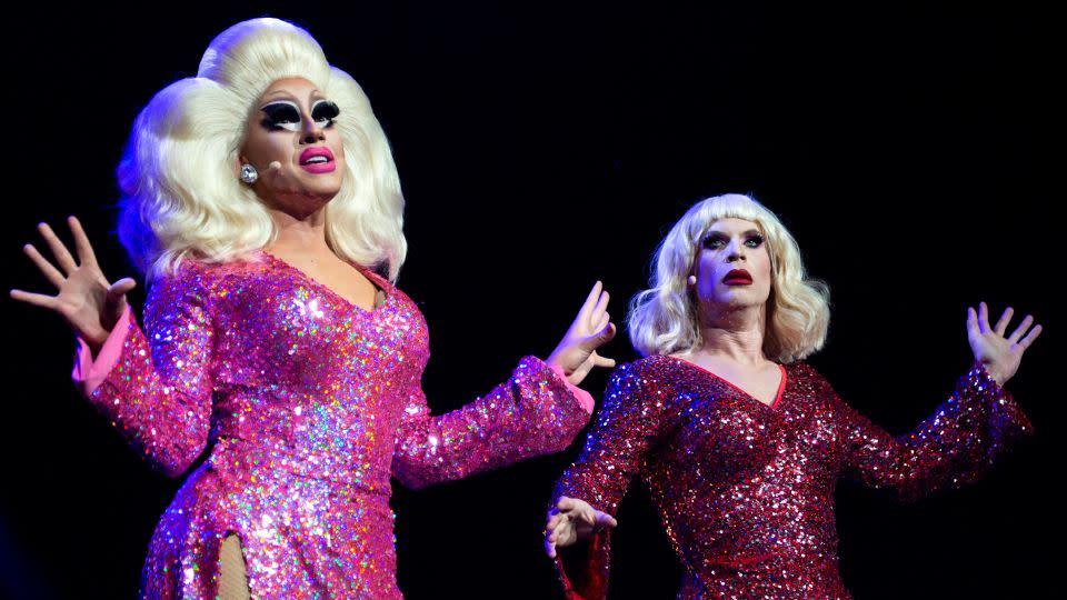 Trixie Mattel and Katya perform onstage during 'Trixie & Katya Live' at Radio City Music Hall on September 12, 2022 in New York City. - Santiago Felipe/Getty Images