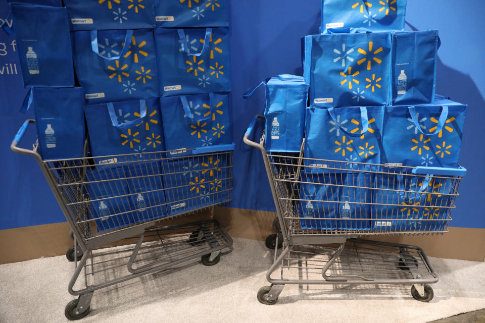 A display screen of multinational retailer Walmart is seen at the Collision Conference in Toronto, Ontario, Canada on June 23, 2022. Photo taken on June 23, 2022. REUTERS/Chris Hellgren