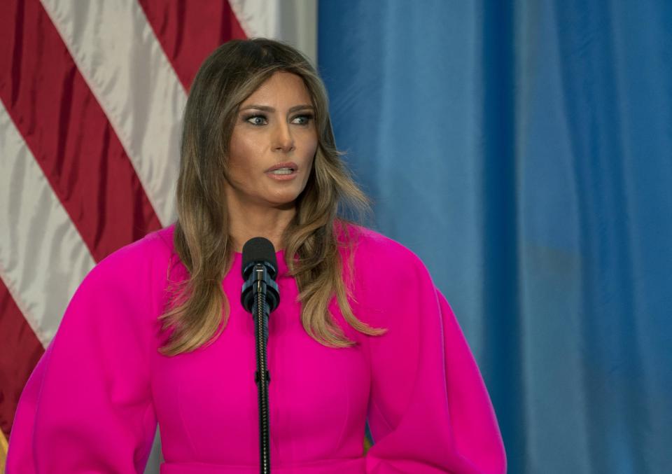 Melania Trump visits school in anti-bullying campaign