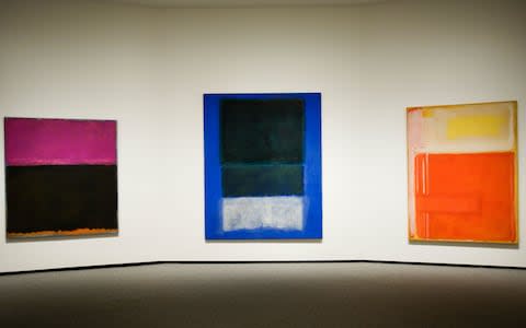 Three Mark Rothko paintings on display at the Smithsonian National Gallery of Art, Washington - Credit: Alamy