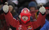 A Calgary Stampeders fan braves the cold during the CFL western final football game against the Saskatchewan Roughriders in Calgary, November 17, 2013. REUTERS/Mike Sturk (CANADA - Tags: SPORT FOOTBALL)