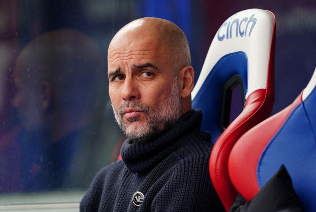 Manchester City manager Pep Guardiola v Manchester City – Premier League – Selhurst Park