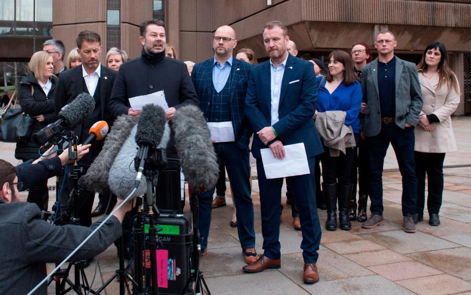 Gary Cliffe, a victim of Barry Bennell, speaks outside Liverpool Crown Court after the sentencing of his former coach - AFP