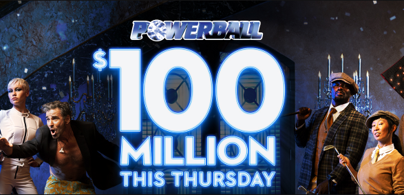 Graphic of the $100 million Powerball lotto jackpot for Thursday night.