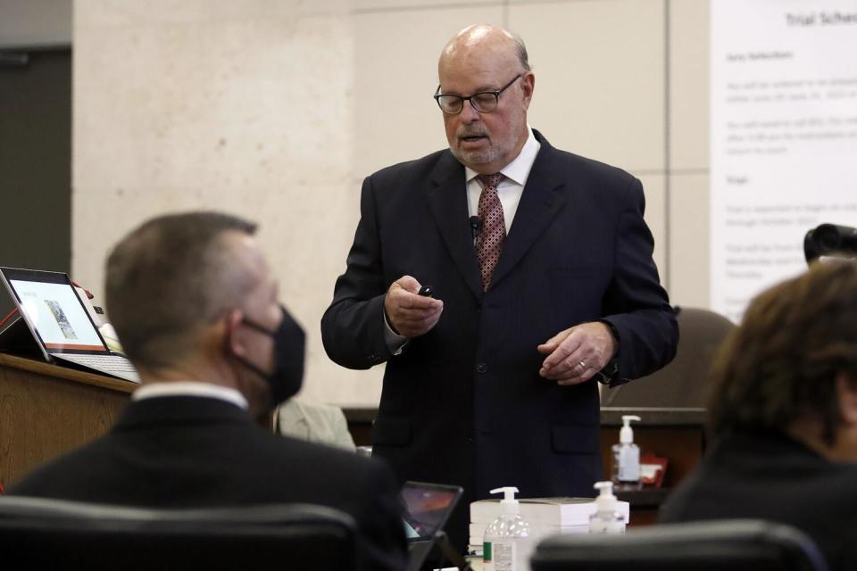 A lawyer in a courtroom