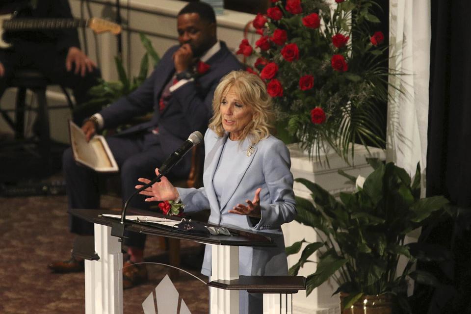 First lady Jill Biden speaks at Brookland Baptist Church