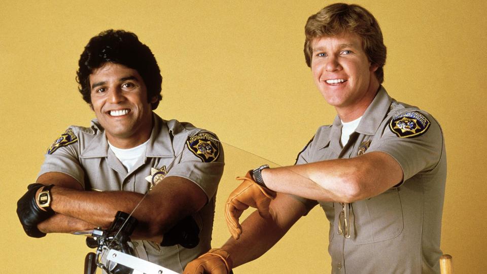 Erik Estrada and Larry Wilcox in 'CHiPs' (Everett Collection)