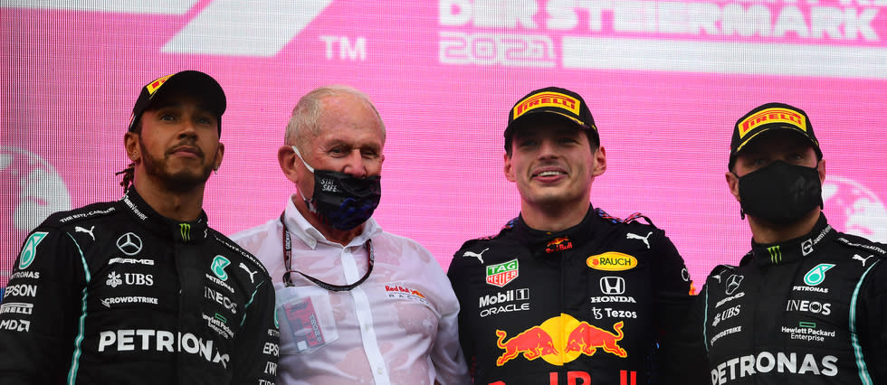 Le podium du GP d'Autriche avait vu Verstappen triompher devant Hamilton mais les sourires se sont figés depuis Silverstone et l'accrochage controversé