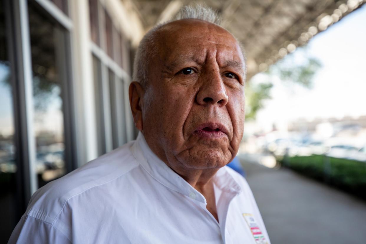 Francisco Garduño, Mexico's top immigration official, visits the Zaragoza international bridge in Ciudad Juárez on Tuesday, May 16, 2023, as part of a tour with members of the media of the installations that will be accommodated to 'shelter' migrants that are expelled from the U.S.