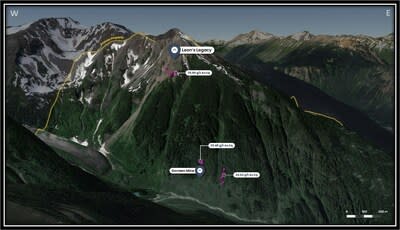 Figure 2: Newly discovered Leon’s Legacy and the Dorreen mine elevation relation. (CNW Group/Prospect Ridge Resources Corp.)