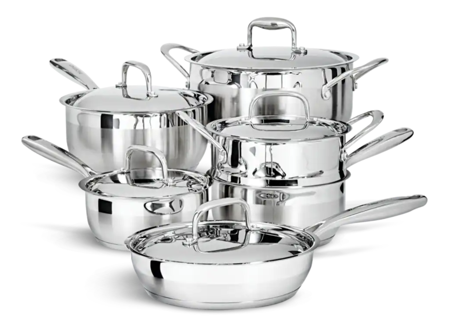 Paderno Canadian Classic Stainless Steel Cookware Set (photo via Canadian Tire)