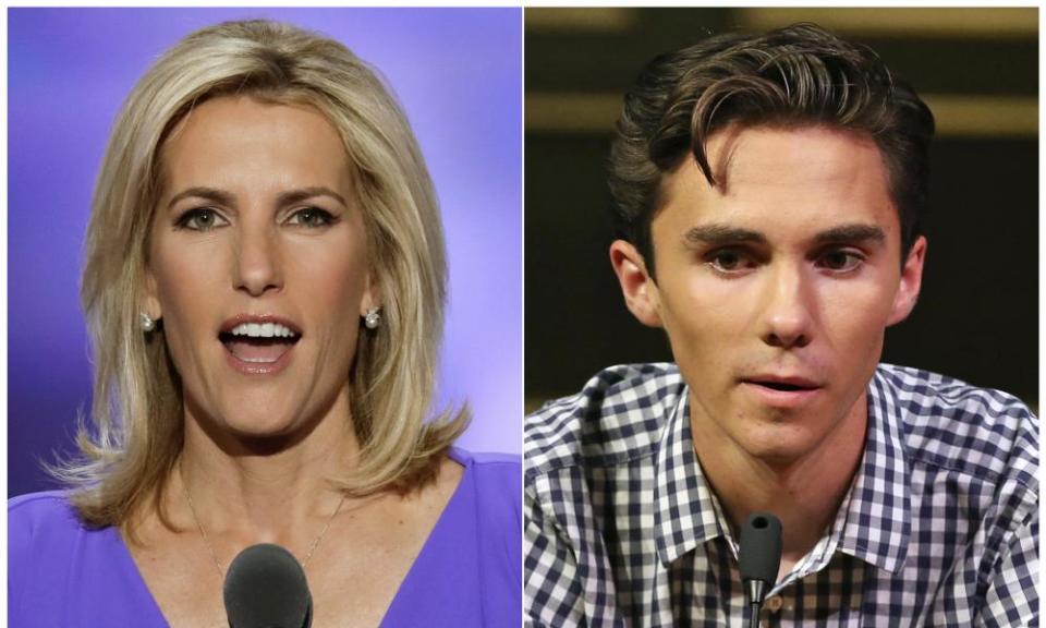 Laura Ingraham and David Hogg.