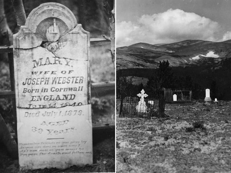 Images of the cemetery in Caribou, Colorado.