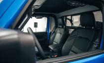 <p>The awesome blue exterior color is brought into the interior, where it's used on the dashboard and the accent stitching of the leather seats and armrests.</p>